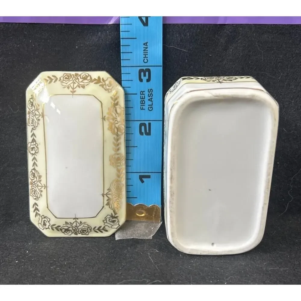 Victorian Porcelain Trinket Box With Lid